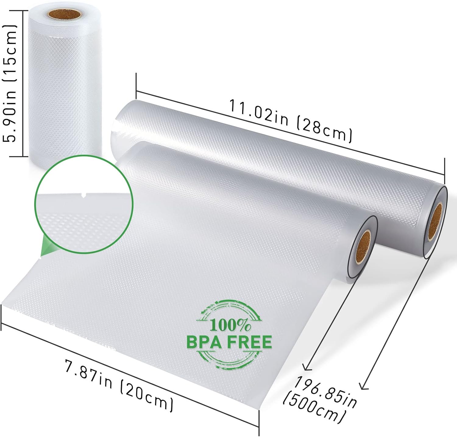 Food Vacuum Sealer Bag Rolls: KitchenBoss 6 Rolls Food Saver Bags,6 8 11 inch Sous Vide Bags Rolls with BPA Free, Commercial Grade Vac seal Bags for All Vacuum Sealer